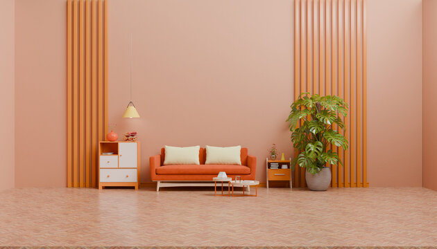 Minimalist Living Room Interior With Warm Tones Decorative Furniture Cozy Atmosphere Modern Styling And Contemporary Home Design Aesthetic