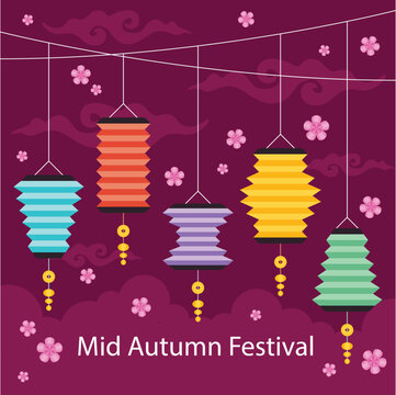 Beautiful festive hanging lamps decoration for indian independence day celebration greeting card background pattern vector