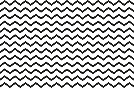 Black and white chevron seamless pattern background with classic parallel zigzag geometric lines texture graphic vector
