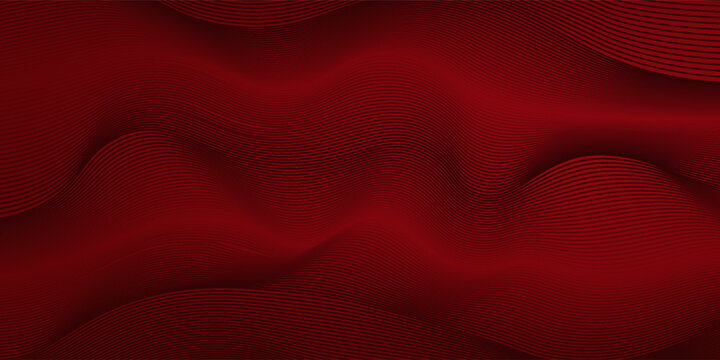 Contemporary technology cover design set. Luxury background with red line pattern (guilloche curves). Premium vector tech backdrop for business layout, digital certificate, formal brochure template