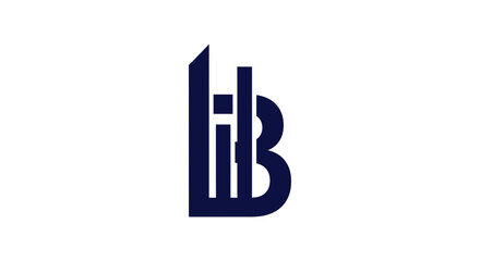 Dark blue logo letter B symbol. © fon