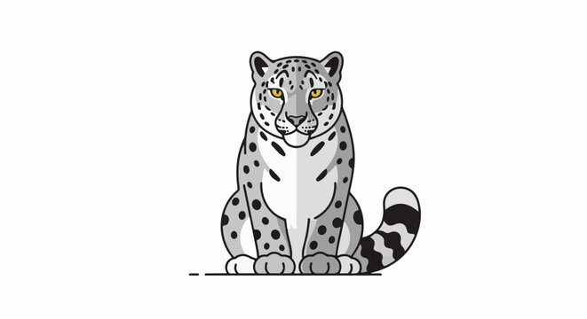 A gray and white spotted cat with yellow eyes