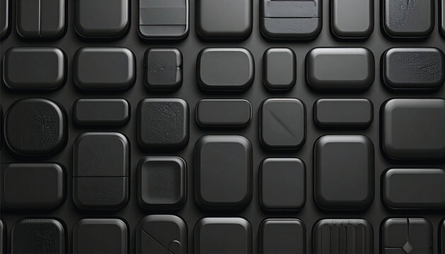 Closeup of black keyboard buttons only.