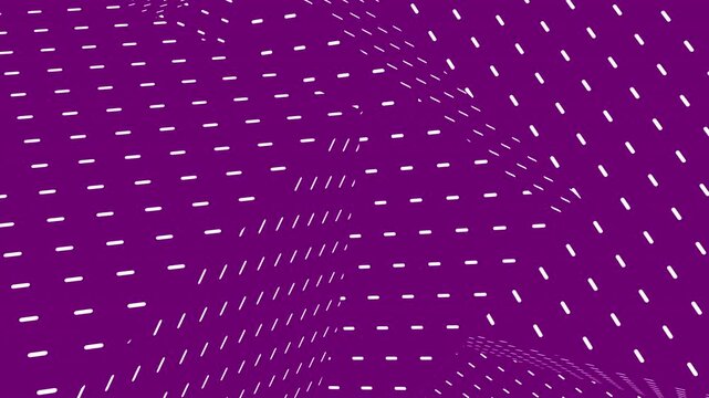 Abstract purple background with a pattern of white dashed lines forming a geometric perspective effect.