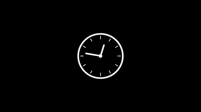 Analog clock spinning with 24-hour timer icon animation.