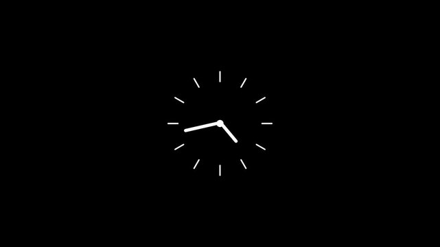 Analog clock spinning with 24-hour timer icon animation.