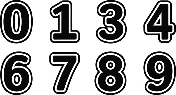 Racing Number, Set Vector racing start numbers set, athletic competition digits sports event modern flat design vector background elements