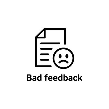 Bad feedback icon showing negative review and dissatisfaction