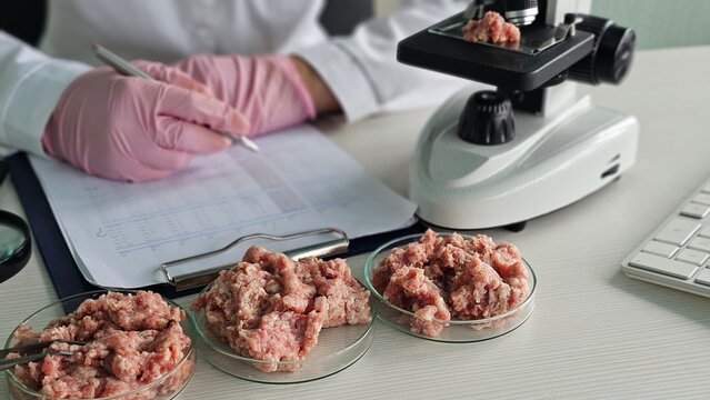 Laboratory testing of meat samples for quality and safety