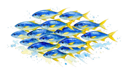 PNG Vibrant watercolor fish illustration.
