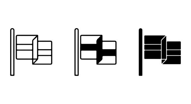 Plumbing Valve Icons, Faucet Handle Set, Water Control Symbols, Industrial Fixture Graphics