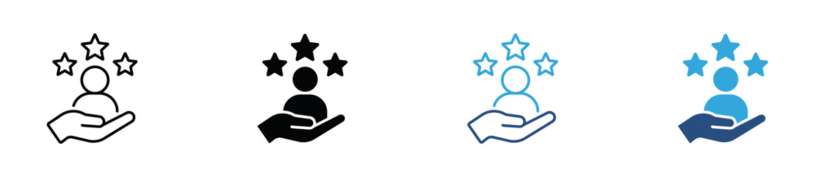 Customer Loyalty Icon Set. Client Retention, Reward Program and Brand Trust Icons. Vector Illustration.