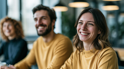 Fototapeta premium Happy Young Professionals During Office Meeting