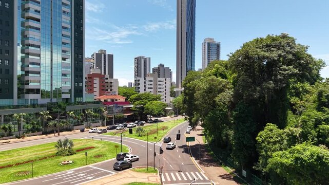 Vista A&eacute;rea da cidade de Maring&aacute;, Paran&aacute;, Brasil. 