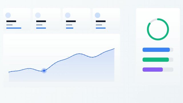 Digital Analytics Dashboard Displaying Growth Trends and Performance Metrics