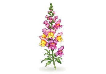 Obraz premium Pink flowers on white background