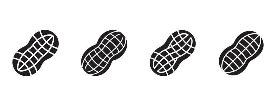 peanuts with white lines on white background for food illustration