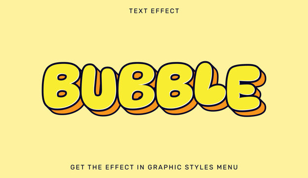 Bubble font text effect bold cartoon style typography design with typography creative headline branding template lettering alphabet bubblegum identity illustrative
