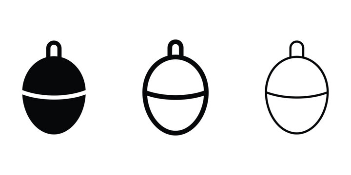 Fishing float icon silhouette vector outline and line art