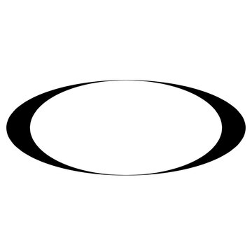 Oakley Logo. Minimalist Black and White Y2K Ellipsoid Oval Icon / Futuristic Orbit Shape Graphic Design and Streetwear for Digital Assets, Car Decals, Clothing Accents, and Eyewear Branding. 