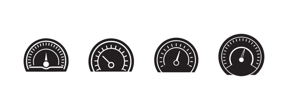  gauge meter icons for measurement and monitoring  various scales and designs