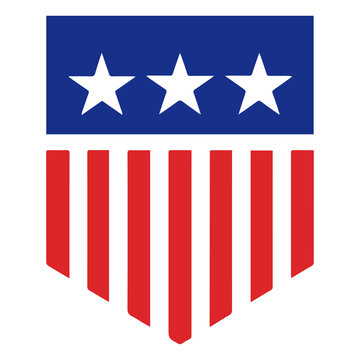United states shield crest icon with red and white stripes american national patriotism government politics identity