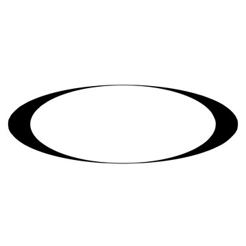 Futuristic Abstract Ellipse Icon - Y2K Cyber Geometric Shape for modern logo accents, streetwear branding, and digital interface elements. Ellipsoid O, Y2K and Cybercore design