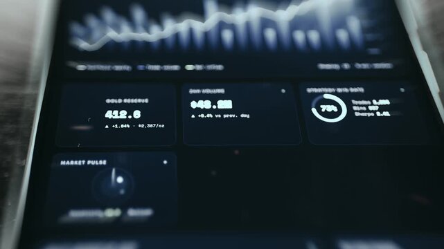 Dashboard interface from a financial trading platform