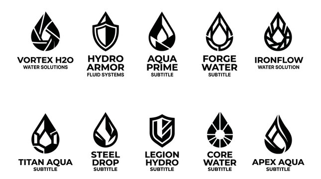 Tech and Industrial Water Drop Corporate Logo Badges