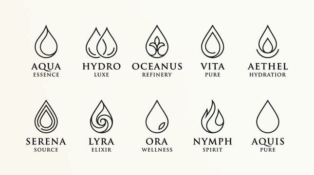 Clean Line Art Water and Wellness Logo Templates