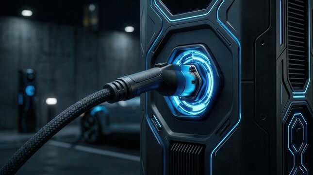 close up ev charge cable