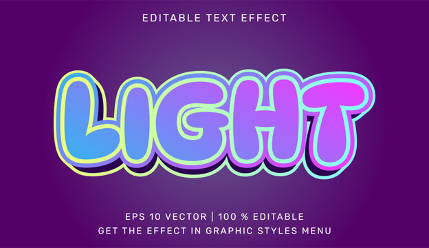 Editable light text effect typography style with typography editable branding creative template colorful headline marketing advertising illustrator gradient