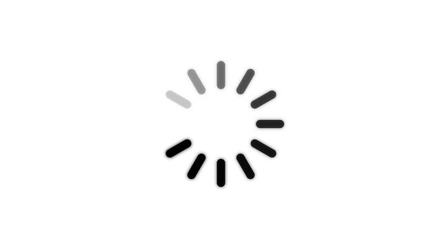 Loading wheel animation &ndash; Smooth spinning loading icon. Circular loading indicator animation on white background with seamless loop.