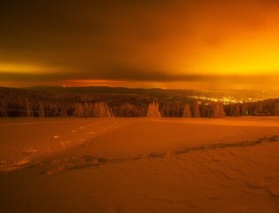 Karkonosze, zachód słońca, krajobraz, góry, piękne chmury, długa ekspozycja, natura © Adrian Jaśpiński