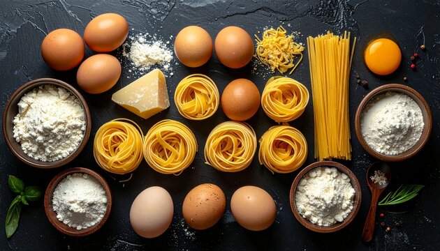 Italienische K&uuml;chenzutaten f&uuml;r authentische Pasta-Zubereitung