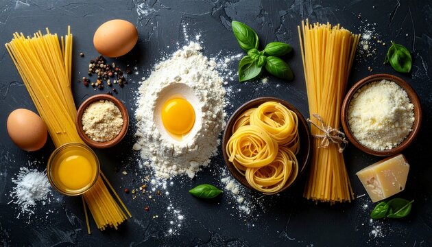 Italienische K&uuml;chenzutaten f&uuml;r authentische Pasta-Zubereitung