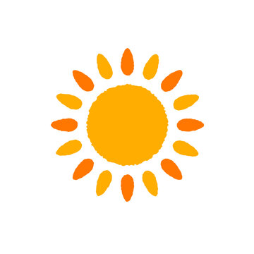 ゆるい形のシンプルな夏の太陽のイラスト