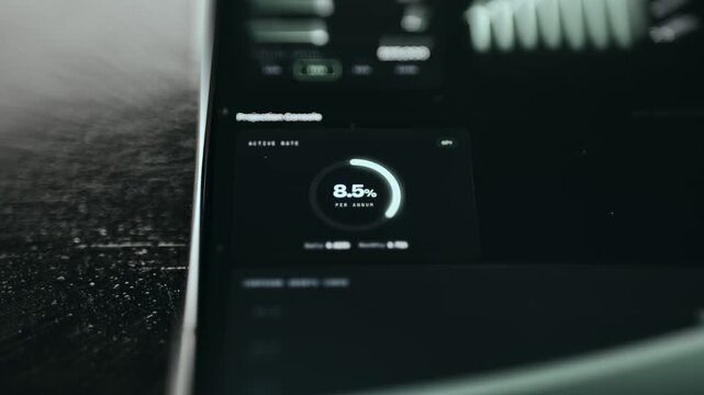 Digital interface indicating an Active rate of 8.5 percent per annum