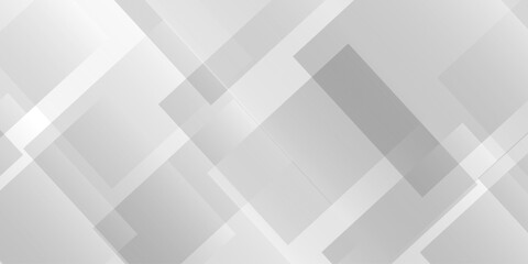 Obraz premium White and gray overlap triangle geometric technology pattern. minimal rectangle randomly arranged white triangle geometric transparent background layers overlapping presentation design.