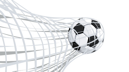 football Soccer ball net goal sport competition scoring white black motion dynamic excitement outdoor recreation teamwork success © Sudarat