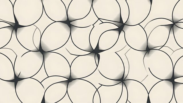Pattern of interlocking petal shapes creates a rhythmic and balanced floral design.