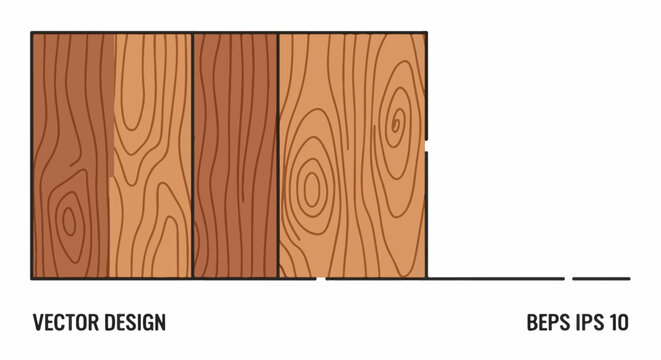 A vector design of a wooden texture with various brown hues and grain patterns