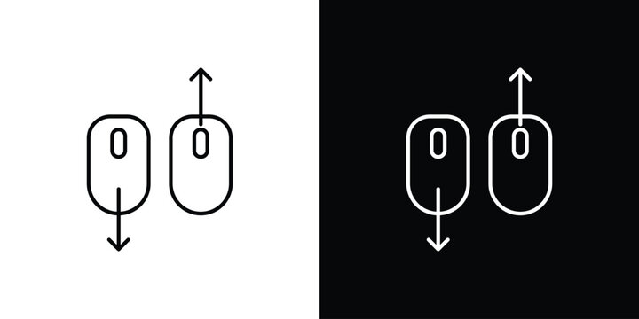 Scroll down up icon outlined in black and white. Editable icons
