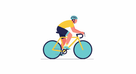 Naklejka premium A person riding a bike