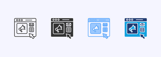 Fototapeta premium Digital Ads Icon Set Multiple Style Collection Vector Illustration