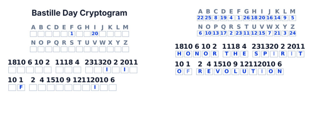 Cryptogram secret code puzzle for adults, decode the message, printable