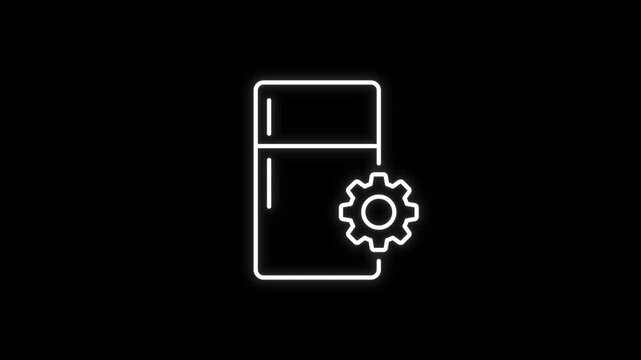 Refrigerator System Simulating Automated Technical Hardware Analysis on Black Background