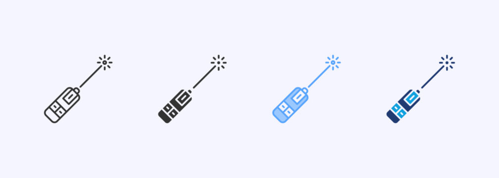 Laser Pointer Icon Set Multiple Style Collection Vector Illustration