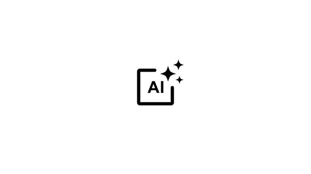 Clean and modern AI design icon animation isolated on white background.