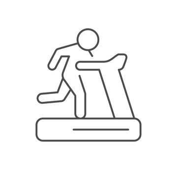Person on treadmill line icon